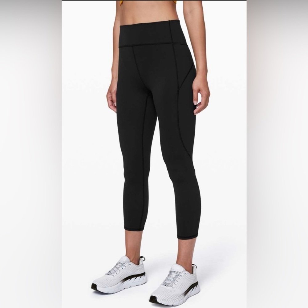 lululemon athletica Black In Movement Crop 23" Pants-Black-Size 8